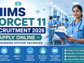 AIIMS NORCET 11 Nursing Officer Recruitment 2026 notification showing vacancies and online application