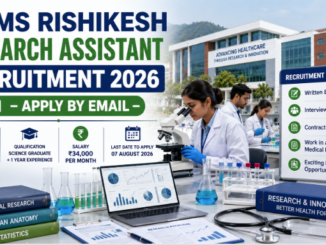AIIMS Rishikesh Research Assistant Recruitment 2026 showing eligibility, salary and email application details