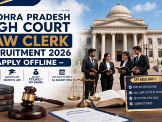 AP High Court Law Clerk Recruitment 2026 notification showing vacancy, salary, eligibility and offline application details
