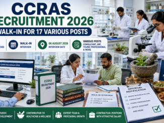 CCRAS Recruitment 2026 notification for 17 contractual vacancies through walk-in interview