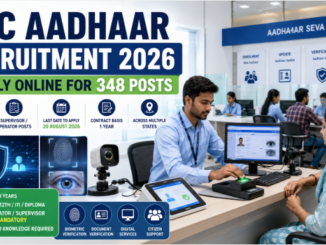 CSC Aadhaar Supervisor Recruitment 2026 showing Aadhaar service centre and operator workspace