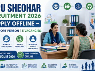 DCPU Sheohar Support Person Recruitment 2026 notification with offline application details