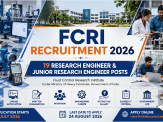 FCRI Recruitment 2026 banner for Research Engineer and Junior Research Engineer vacancies