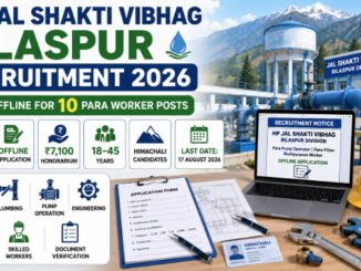 HP Jal Shakti Bilaspur Recruitment 2026 featuring Para Worker vacancies and offline application details