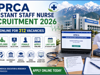 HPRCA Assistant Staff Nurse Recruitment 2026 notification showing 312 vacancies and application details