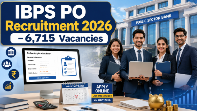 IBPS PO Recruitment 2026 notification for 6715 Probationary Officer vacancies apply online now