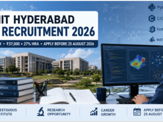 IIT Hyderabad Junior Research Fellow Recruitment 2026 notification for one JRF vacancy.