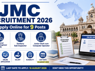 JMC Recruitment 2026 notification showing 9 vacancies with important dates, eligibility and online apply details