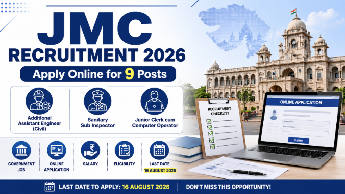 JMC Recruitment 2026 notification showing 9 vacancies with important dates, eligibility and online apply details