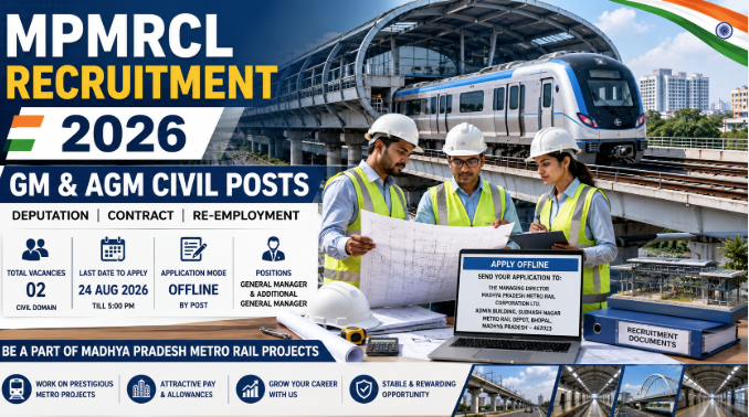 MPMRCL Recruitment 2026 notification for General Manager and Additional General Manager Civil posts