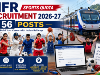 NFR Sports Quota Recruitment 2026 notification showing 56 railway sports quota vacancies and details