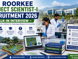 NIH Roorkee Project Scientist-I Recruitment 2026 featured image showing vacancy, salary and walk-in interview details