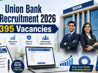 Union Bank SO Recruitment 2026 notification for 395 Specialist Officer vacancies with details