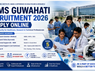 AIIMS Guwahati Recruitment 2026 notification for Project Research Scientist, Project Nurse, Senior Research Fellow and technical support posts