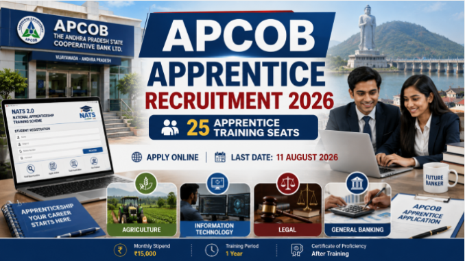 APCOB Apprentice Recruitment 2026 for 25 training seats across four specializations