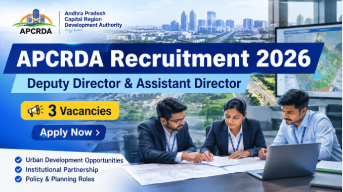 APCRDA Recruitment 2026 banner for Deputy Director and Assistant Director vacancies