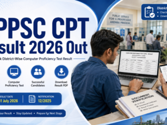 APPSC Computer Proficiency Test Result 2026 district-wise result download page showing successful candidates list