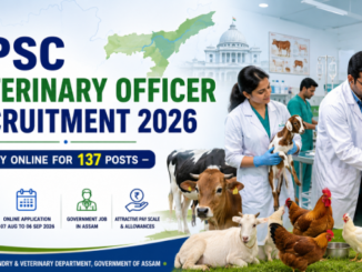 APSC Veterinary Officer Recruitment 2026 notification showing 137 Veterinary Officer vacancies in Assam with application details