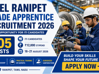 BHEL Ranipet Apprentice Recruitment 2026 banner for 305 ITI trade apprentice vacancies