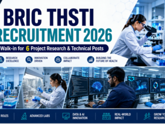 BRIC THSTI Recruitment 2026 walk-in for research project posts with scientists, laboratory and data experts