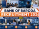 Bank of Baroda Recruitment 2026 showing banking professionals, engineers, data analysts, and IT specialists in a modern corporate banking office.