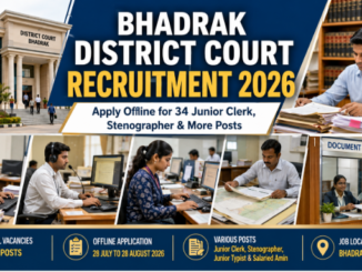 Bhadrak District Court Recruitment 2026 showing court staff, clerical recruitment, legal office, and document verification process