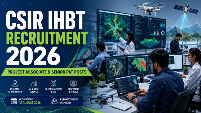 Modern research laboratory with AI, GIS, remote sensing and data science professionals for CSIR IHBT Recruitment 2026