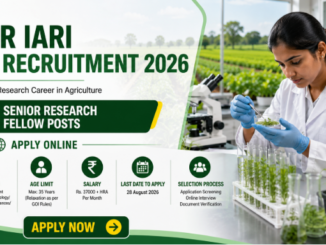ICAR IARI SRF Recruitment 2026 notification for Senior Research Fellow vacancies apply online