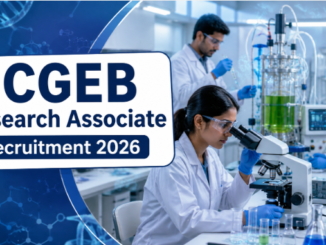 Official ICGEB Research Associate Recruitment 2026 notification for one contract research position in biotechnology