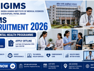 IGIMS Recruitment 2026 banner for 5 Tele Mental Health Programme vacancies
