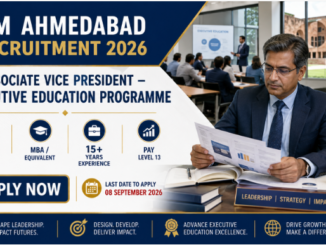IIM Ahmedabad Associate Vice President Recruitment 2026 executive education vacancy apply online