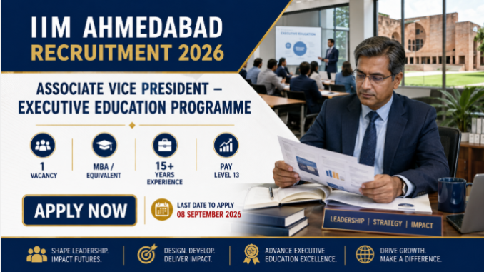 IIM Ahmedabad Associate Vice President Recruitment 2026 executive education vacancy apply online