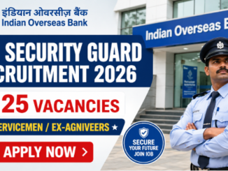 IOB Security Guard Recruitment 2026 notification for Ex-Servicemen and Ex-Agniveers