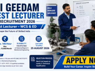 ITI Geedam Guest Lecturer Recruitment 2026 for WCS and ED with Apply Now details