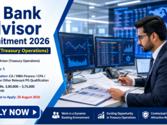 JK Bank Advisor Recruitment 2026 for Treasury Operations post with online application details