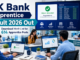 Candidate checking JK Bank Apprentice Result 2026 online on laptop with banking recruitment dashboard and merit list.