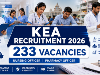 KEA Recruitment 2026 graphic for 233 Nursing Officer and Pharmacy Officer vacancies