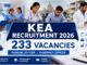 KEA Recruitment 2026 graphic for 233 Nursing Officer and Pharmacy Officer vacancies