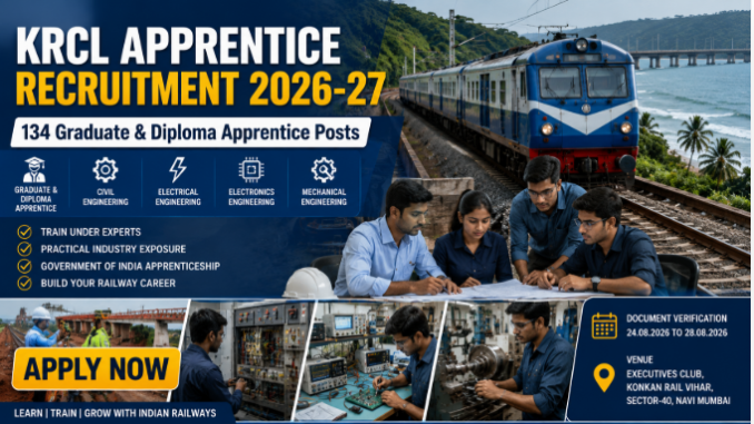 KRCL Apprentice Recruitment 2026 banner for 134 Graduate and Diploma Apprentice vacancies