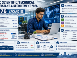 NIC Scientific Technical Assistant-A Recruitment 2026 with 376 vacancies, eligibility, GATE score, salary, application dates and selection process