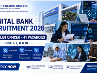 Nainital Bank Recruitment 2026 banner for 41 Specialist Officer vacancies and online application