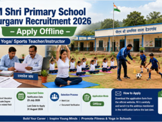 PM Shri Primary School Deurganv Recruitment 2026 notification for Yoga and Sports Teacher offline application with school campus