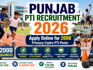 Punjab PTI Recruitment 2026 showing Physical Training Instructors conducting sports activities in a modern school playground.