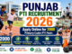 Punjab PTI Recruitment 2026 showing Physical Training Instructors conducting sports activities in a modern school playground.
