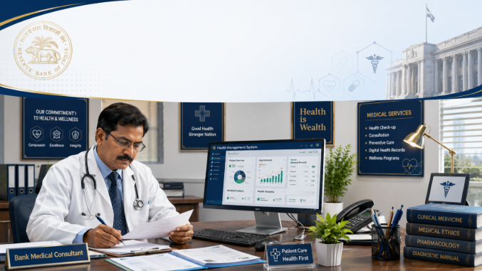 RBI Bank Medical Consultant Recruitment 2026 notification showing eligibility, salary, and offline application details.