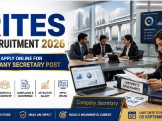 RITES Recruitment 2026 notification for Company Secretary post with corporate office professionals and recruitment theme