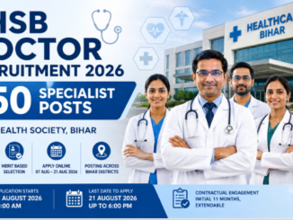 SHSB Specialist Doctor Recruitment 2026 notification for 450 medical specialist vacancies in Bihar