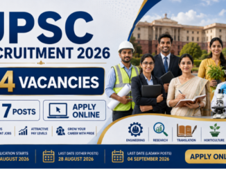 UPSC Recruitment 2026 notification for 34 vacancies across seven specialised government posts