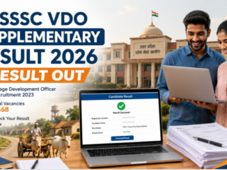 UPSSSC VDO Supplementary Result 2026 released for 1,468 Village Development Officer posts on the official website.