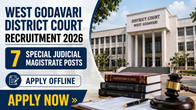 West Godavari Court Recruitment 2026 West Godavari District Court Recruitment 2026 for Special Judicial Magistrate posts